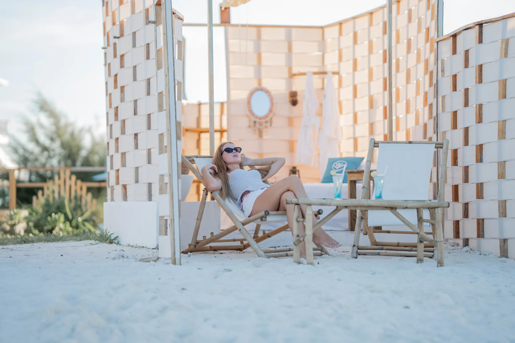 Private beachfront cabana at Vahmaafushi
